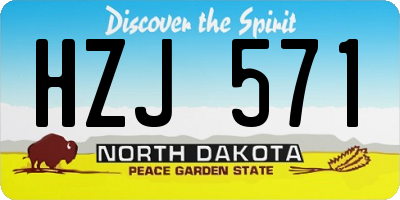 ND license plate HZJ571