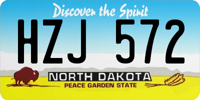 ND license plate HZJ572