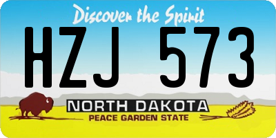ND license plate HZJ573