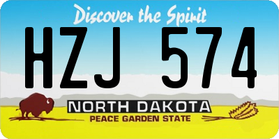 ND license plate HZJ574