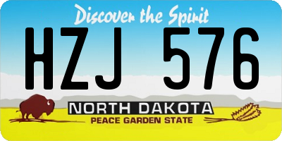 ND license plate HZJ576
