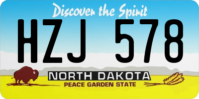 ND license plate HZJ578