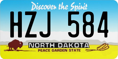 ND license plate HZJ584