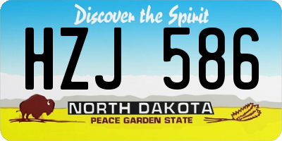 ND license plate HZJ586