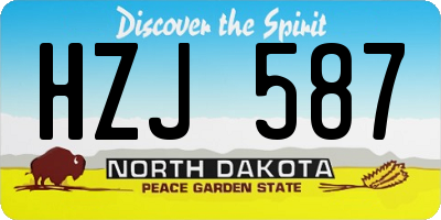 ND license plate HZJ587