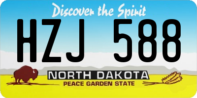 ND license plate HZJ588