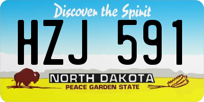 ND license plate HZJ591