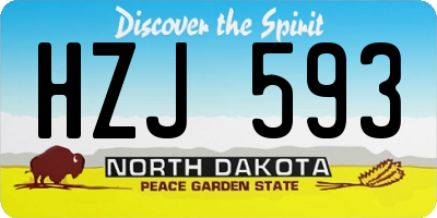 ND license plate HZJ593