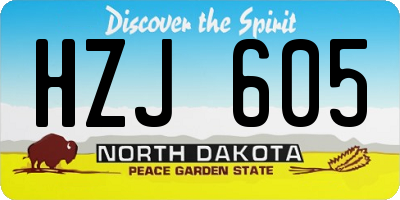 ND license plate HZJ605