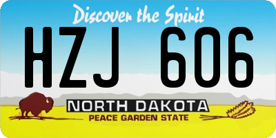 ND license plate HZJ606