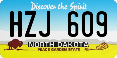 ND license plate HZJ609
