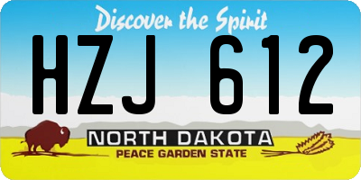 ND license plate HZJ612