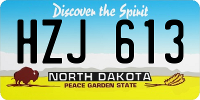 ND license plate HZJ613