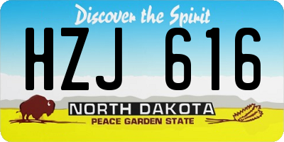 ND license plate HZJ616