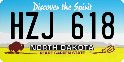 ND license plate HZJ618