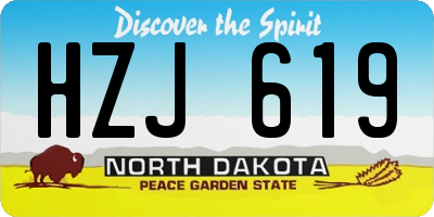 ND license plate HZJ619