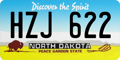 ND license plate HZJ622