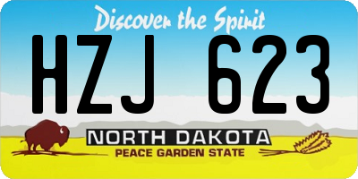 ND license plate HZJ623