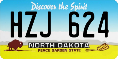 ND license plate HZJ624