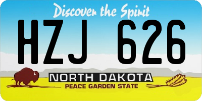 ND license plate HZJ626