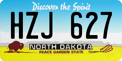 ND license plate HZJ627