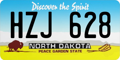 ND license plate HZJ628
