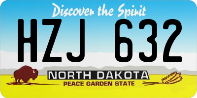 ND license plate HZJ632