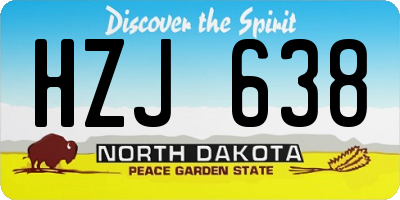 ND license plate HZJ638