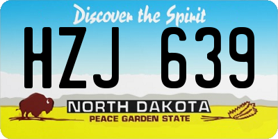 ND license plate HZJ639