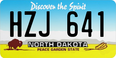 ND license plate HZJ641