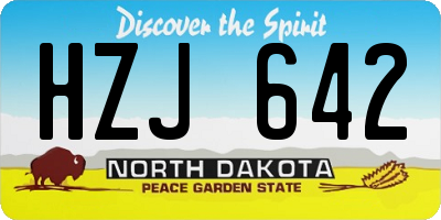 ND license plate HZJ642