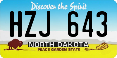 ND license plate HZJ643