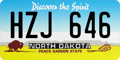 ND license plate HZJ646