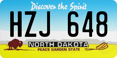 ND license plate HZJ648