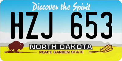 ND license plate HZJ653