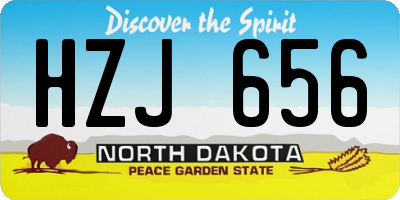 ND license plate HZJ656