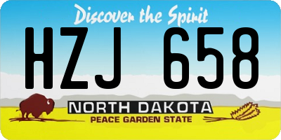 ND license plate HZJ658