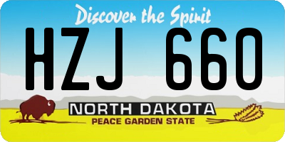 ND license plate HZJ660