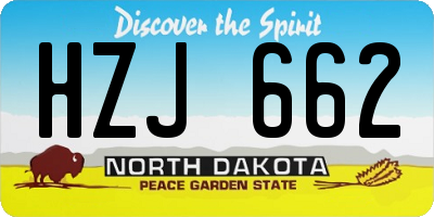 ND license plate HZJ662