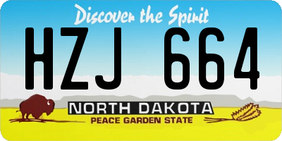 ND license plate HZJ664