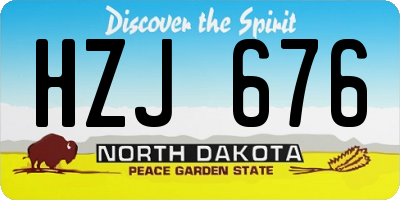 ND license plate HZJ676