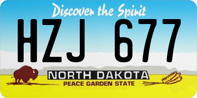 ND license plate HZJ677