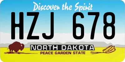 ND license plate HZJ678