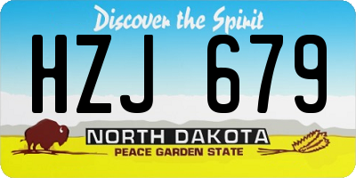 ND license plate HZJ679
