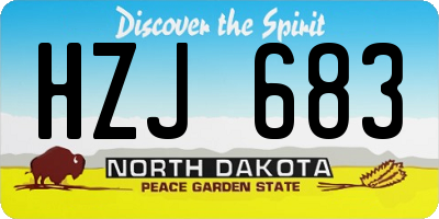 ND license plate HZJ683