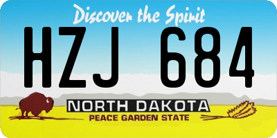 ND license plate HZJ684