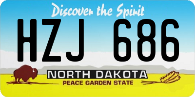 ND license plate HZJ686