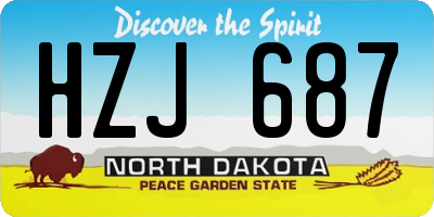 ND license plate HZJ687