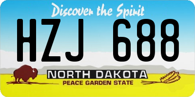 ND license plate HZJ688