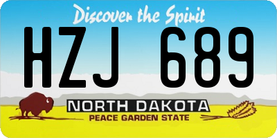 ND license plate HZJ689